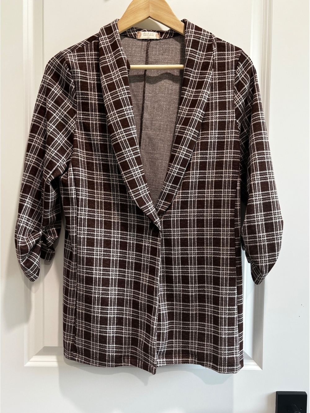 Altar'd State Plaid Open Front Blazer